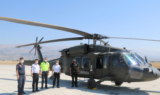 Kahramanmaraş’ta helikopter ile havadan trafik denetimi