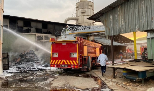 Kontrplak fabrikasında çıkan yangın korkuttu Kontrplak fabrikasında çıkan yangın korkuttu