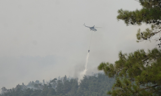 Köyceğiz yangınına 12 helikopter ve 2 uçak ile müdahale sürüyor Köyceğiz yangınına 12 helikopter ve 2 uçak ile müdahale sürüyor