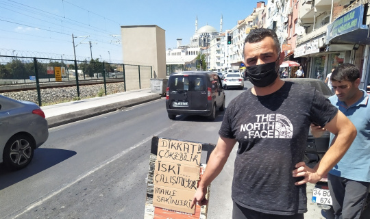 Küçükçekmece’de İSKİ’ye pankartlı tepki