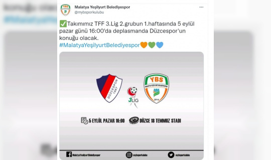 Yeşilyurt Belediyespor Düzce deplasmanına gidiyor