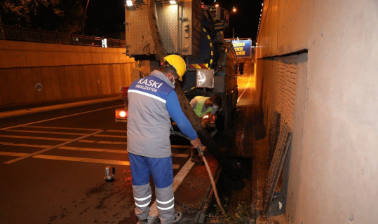 KASKİ’den yağmur suyu ızgaralarına temizlik