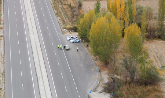 Konya’da helikopter destekli trafik denetimi yapıldı