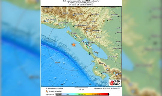 Nikaragua’da 6.1 büyüklüğünde deprem