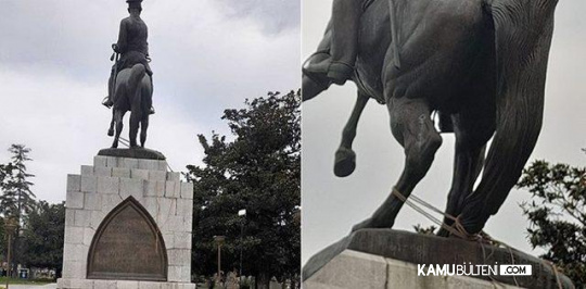 Atatürk Anıtına Saldıran İki Kişi Tutuklandı
