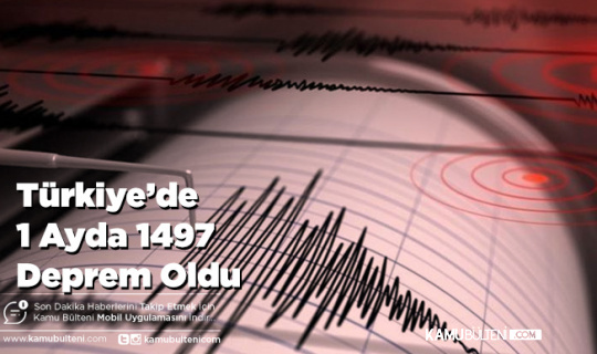 Türkiye’de 1 Ayda 1497 Deprem Oldu