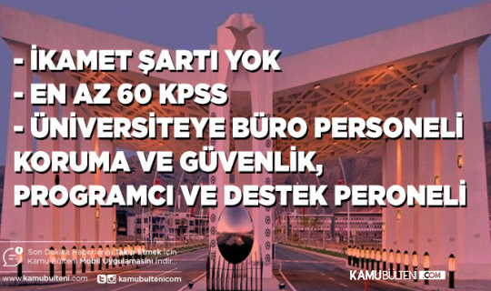 Erzincan Binali Yıldırım Üniversitesi En Az 60 KPSS ile 22 Personel Alımı