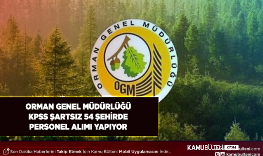 Orman Genel Müdürlüğü KPSS Şartı Olmadan 54 Şehirde Personel Alımı Yapıyor