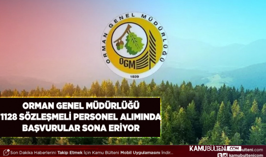 Orman Genel Müdürlüğü 1128 Sözleşmeli Personel Alımı Başvuruları Sona Eriyor