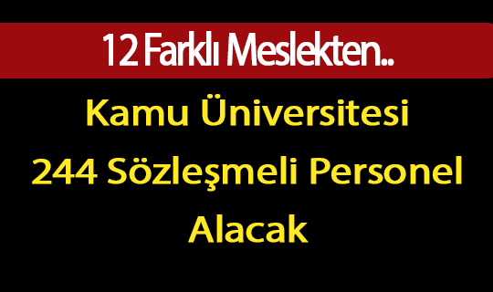 Kamu Üniversitesi 244 Sözleşmeli Personel Alacak