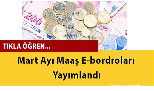 Mart Ayı Maaş E-bordroları Yayımlandı