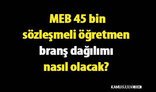 MEB 45 bin sözleşmeli öğretmen branş dağılımı nasıl olacak?