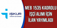 MEB 1535 Kadrolu İşçi Alıyor