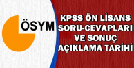 Önlisans KPSS Soru ve Cevapları ile Sınav Sonuç Açıklama Tarihi