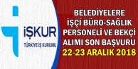 8 Kamu İlanına Son Başvuru: 22-23 Aralık 2018 (İşçi, Büro Personeli, Bekçi, Sağlık Personeli)