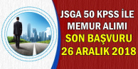 JSGA Düşük KPSS ile Sivil Memur Alımı Son Başvuru: 26 Aralık 2018