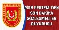 MSB PERTEM'den Sözleşmeli Er Duyurusu Geldi