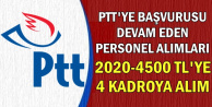 PTT 4 Kadroya Personel Alımı KPSS Şartsız 2019