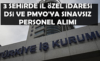 3 Şehirde İl Özel İdaresi, PMYO ve DSİ'ye Sınavsız 210 Personel Alımı