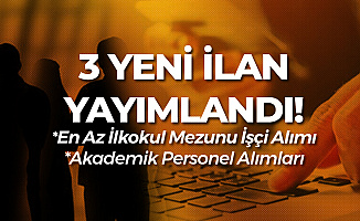 Akademik Personel ve İlkokul Mezunu İşçi Alımı Duyuruları Yayımlandı