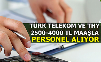 Türk Telekom ve THY 2500-4000 TL Maaşla Personel Alımı (İŞKUR ve Kariyer İlanları)