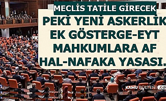 Meclis Yaz Tatiline Girecek-Mahkumlara Af-3600 Ek Gösterge-EYT-Yeni Askerlik İçin Kritik Haber