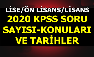2020 Lise/Ön Lisans/Lisans KPSS Soru Sayısı , Konuları ve Sınav Tarihi