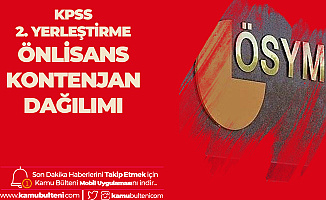KPSS 2. Yerleştirme Önlisans Mezunları için Kontenjan Dağılımı