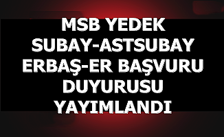 MSB ASAL'dan Yedek Subay-Astsubay-Erbaş ve Er Alımı Duyurusu Şubat 2020