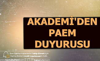 Polis Akademisi'nden PAEM Duyurusu