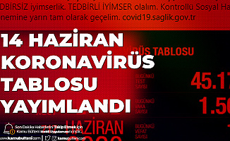 14 Haziran Koronavirüs Tablosu Yayımlandı