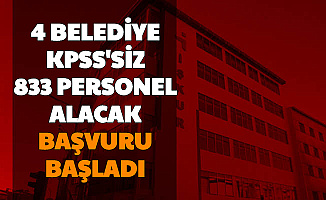 Belediyede Çalışmak İsteyenler Dikkat: KPSS'siz 833 Personel Alımı Başladı 3 Bin TL Maaş (İstanbul-Ankara-Mersin-Ümraniye)