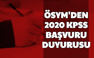 ÖSYM'den 2020 KPSS Başvuru Duyurusu
