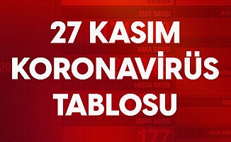27 Kasım Koronavirüs Tablosu