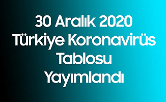 30 Aralık Koronavirüs Tablosu Yayımlandı