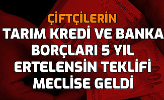 Çiftçilerin Bankalara ve Tarım Krediye Olan Borçları İçin Kanun Teklifi