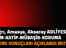 Ağrı , Amasya, Aksaray Adliyesi İKM, Katip, Mübaşir ve Güvenlik Görevlisi Alımı Sonuçları Açıklandı mı? 2021