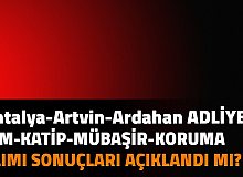 Artvin, Antalya, Ardahan Adliyesi Zabıt-İcra Katibi, İKM, Mübaşir Alımı Sonuçları Açıklandı mı |Adalet Bakanlığı CTE Memur Alımı Sonuçları 2021
