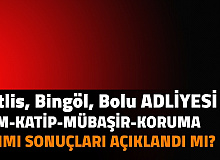 Bolu, Bitlis, Bingöl Adliyesi İKM, Katip, Mübaşir Alımı Sonuçları Açıklandı mı? 2021