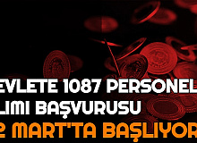Devlete 1087 Personel Memur ve İşçi Alımı Başvurusu 22 Mart'ta Başlıyor