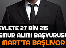 Devlete 27 Bin 215 Memur Alımı Başvurusu 15 Mart'ta Başlıyor