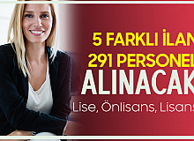 Duyurular Art Arda Geldi! 5 Farklı İlanla 291 Personel Alımı Yapılacak (Memur, Büro Personeli, Sekreter, Sağlık Personeli ve Daha Fazlası)