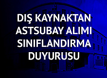 MSB'den Astsubay Alımı Sınıflandırma Sonuç Duyurusu