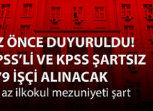 KPSS'li ve KPSS Şartsız 279 İşçi Alımı İlanı Yayımlandı