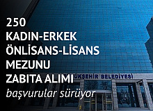 Önlisans ve Lisans Mezunu 250 Zabıta Memuru Alımı Başvuruları Şahsen Yapılacak