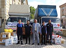 Yahşihan Belediyesinin yardım kamyonları Manavgat’a ulaştı