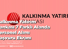 Kalkınma Yatırım Bankası 7 Farklı Alanda Personel Alımı Başvuru Ekranı