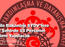 Aile Bakanlığı SYDV'lere 12 Şehirde 53 Personel Alımı Yapılacak