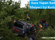 Araçta Sıkışan Kadını, İtfaiye Eri Eşi Kurtardı