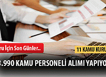 11 Kamu Kurumu 3.990 Personel Alımı Yapıyor! Başvuru İçin Son Günler..